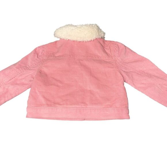 Nwt 12m Oshkosh B'gosh Pink corduroy Jacket with Faux Fur Collar - Picture 2 of 2